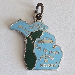 Vintage Sterling Silver charm Michigan Wells